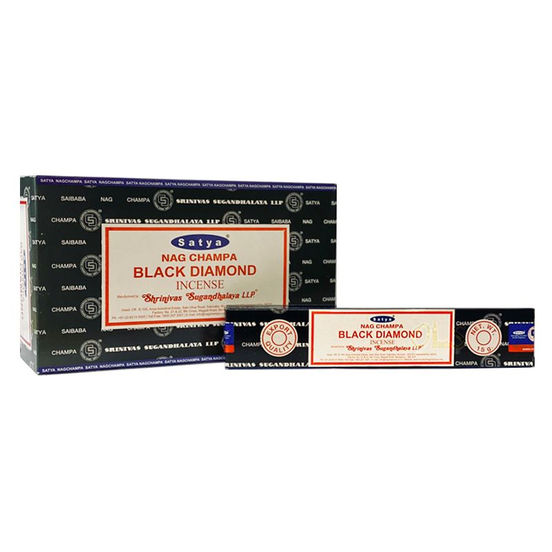 Details about   Satya Nag Champa Black Diamond Incense Sticks Agarbatti 180 Grams Box 12 Packs 