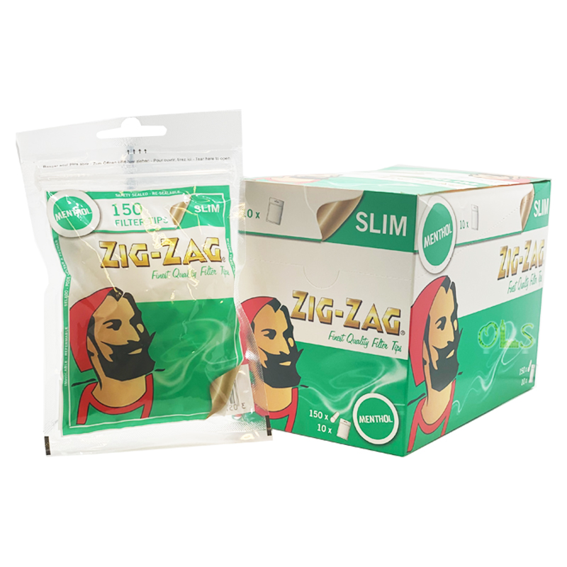ZigZag Menthol Filter Tips Slim 150 Tips per Bag » Online London Store
